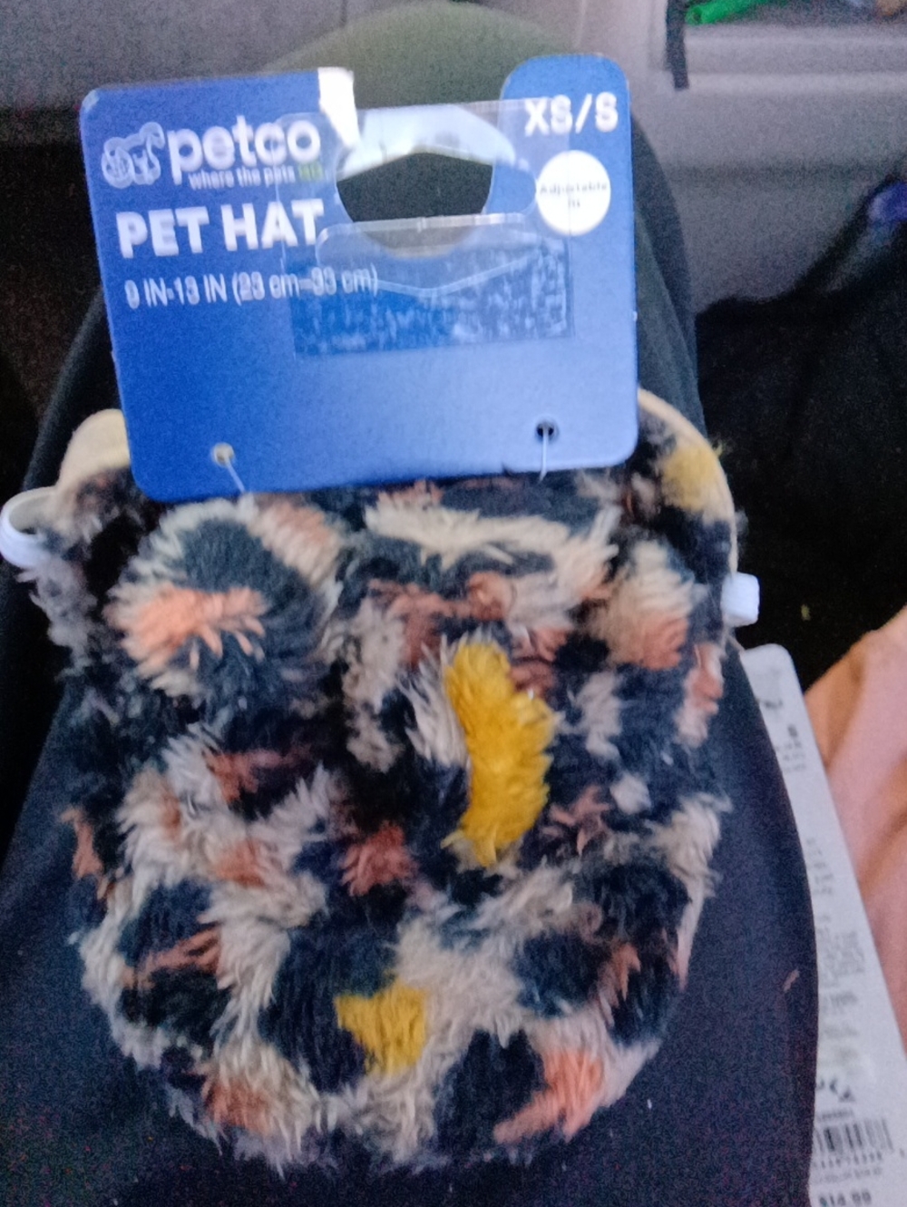 Petco Plush Fuzzy Pet Hat in Multicolor (Yellow, Black, Cream, Pink)